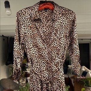 INC International Concepts Leopard Print Maxi Dress Size 2